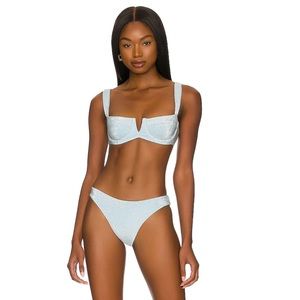 Clovelly Bikini Top in Powder Blue & Palma Bottom 
Monday Swimwear Set NWT in M